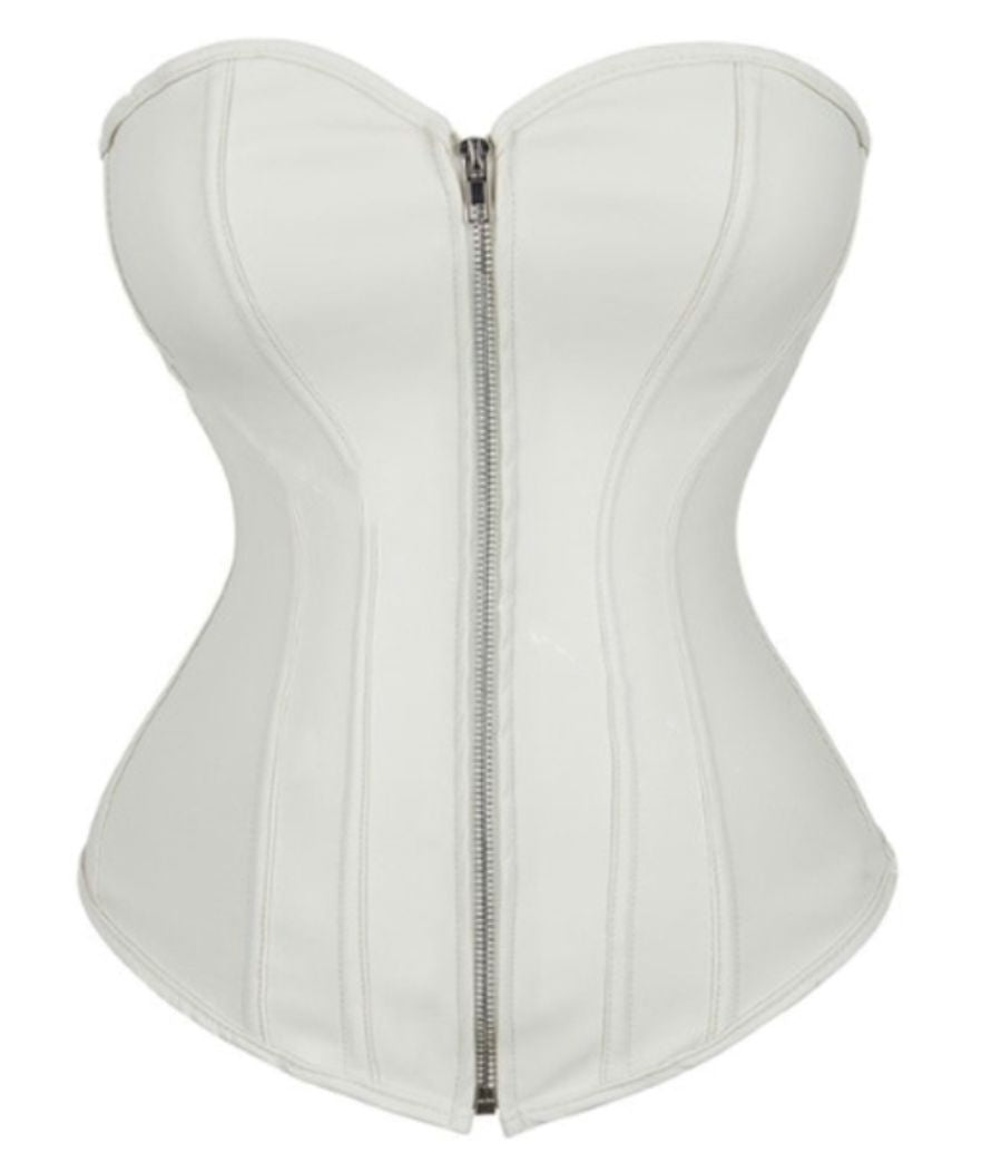 Corset blanc à bretelles style bustier | Boutique Corset