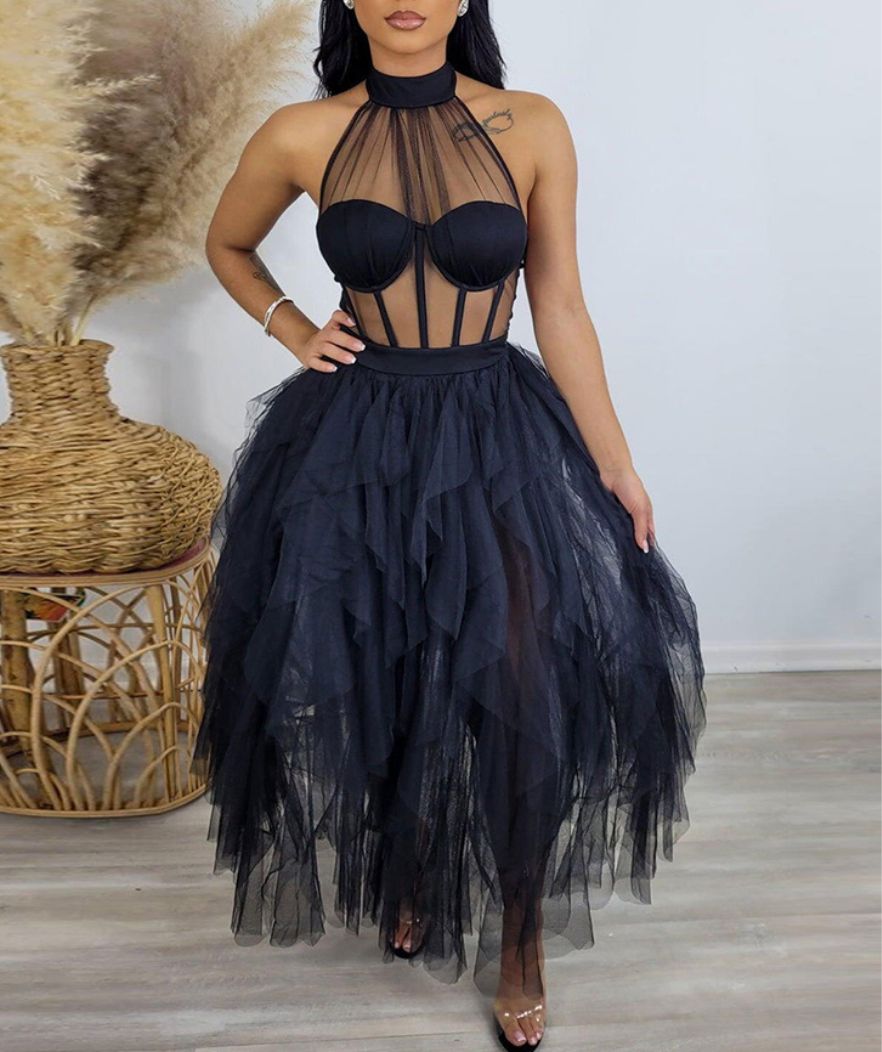 Tulle Robe Noir Corset Robe Corset Noir Tulle