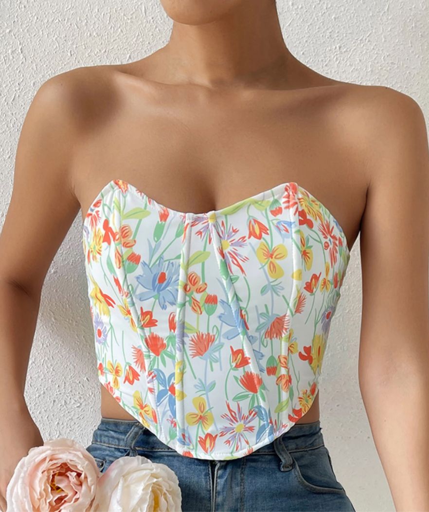 Corset Blanc Haut Corset Femme Haut Style Corset Court Blanc