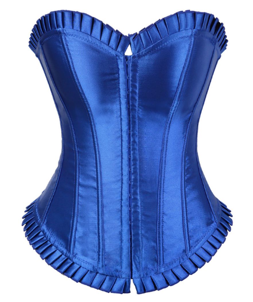 Corset Bleu Satin - Univers Corset