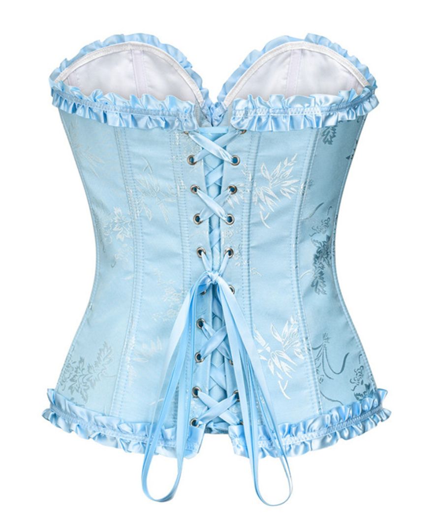 Corset Brodé Bleu - Univers Corset