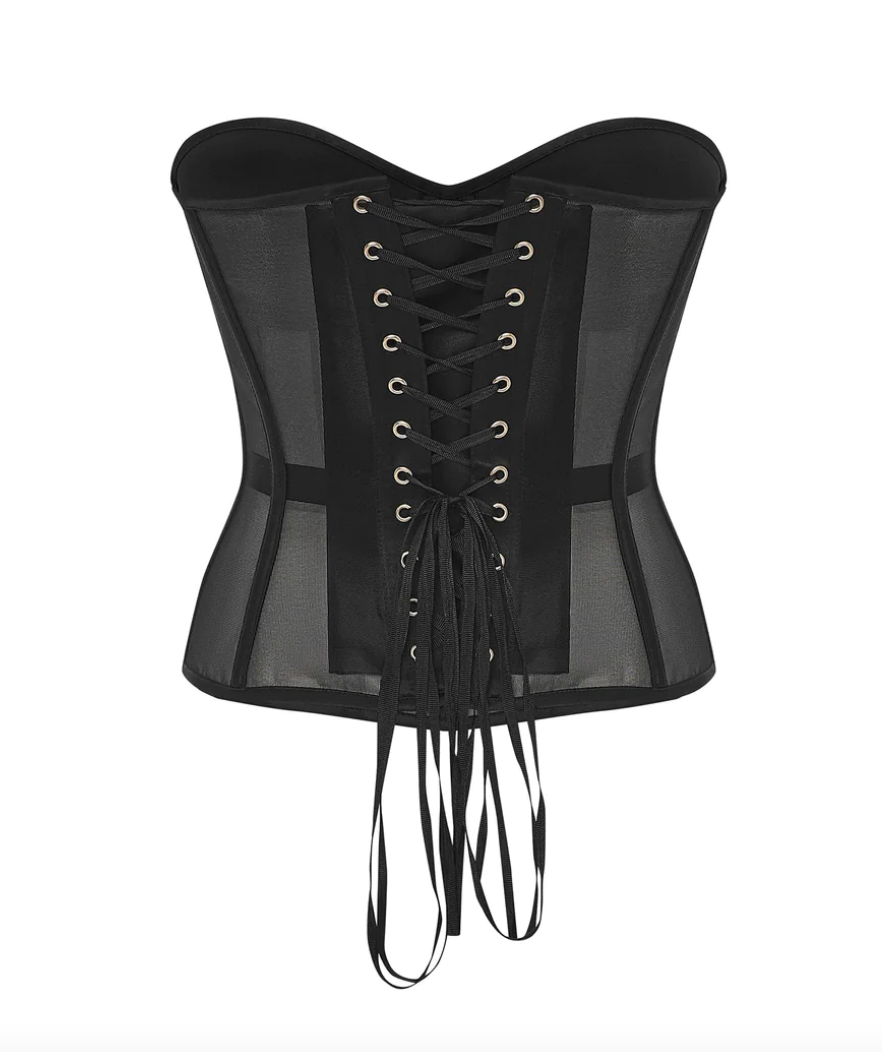 Corset Femme En Coton Noir Avec Baleines Acier - Réduction Taille 7-13 Cm - Guide Taille Inclus - 6