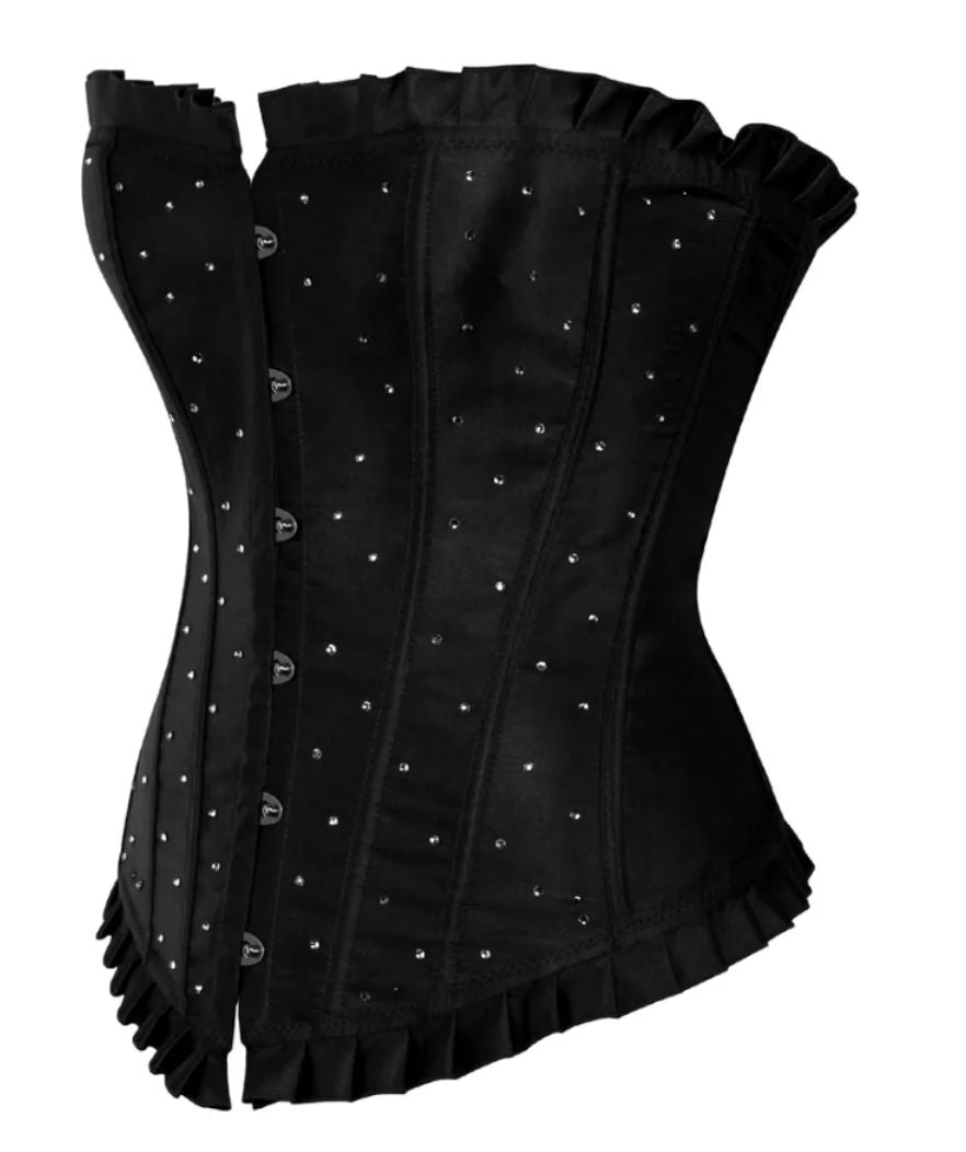 Corset Noir Strass - Univers Corset