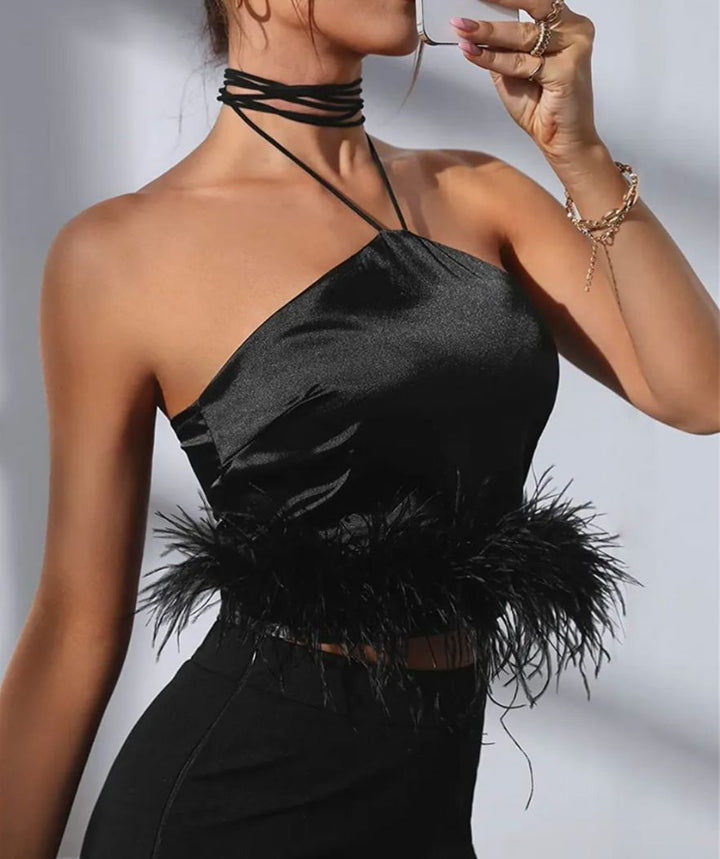 Corset Noir à Paillettes Dorées Et Plumes - Taille L - Drizzle Lingerie - Neuf Avec étiquettes